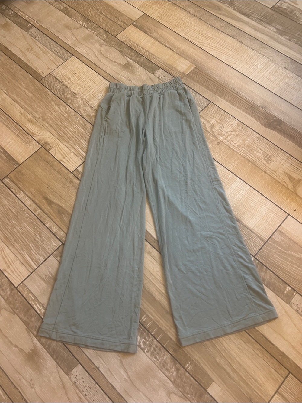 Wide Leg Elastic Waist Pants - Sage Green